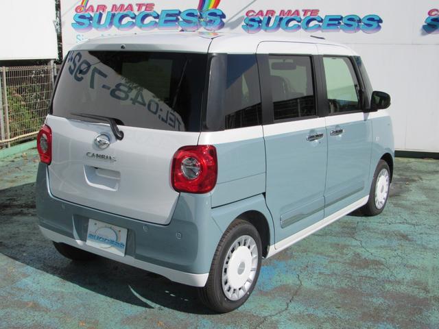 ムーヴキャンバス ストライプスＧターボ　届出済未使用車／アラウンドビューモニター対応／スマートキー／両側パワースライドドア／ＬＥＤヘッドライト／クルーズコントロール／アイドリングストップ／コーナーセンサー／運転席助手席エアバッグ（12枚目）