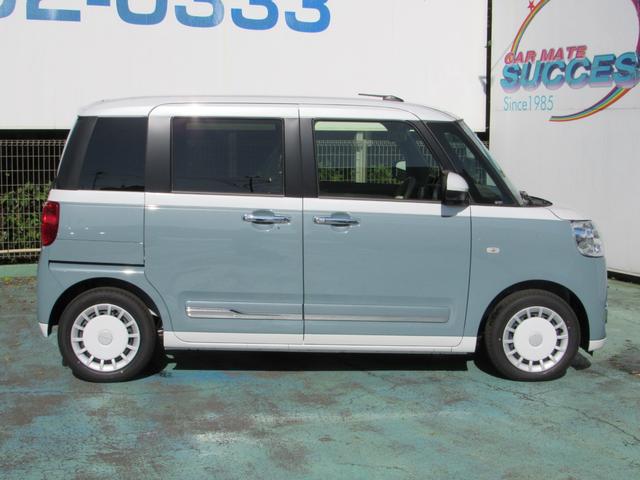 ムーヴキャンバス ストライプスＧターボ　届出済未使用車／アラウンドビューモニター対応／スマートキー／両側パワースライドドア／ＬＥＤヘッドライト／クルーズコントロール／アイドリングストップ／コーナーセンサー／運転席助手席エアバッグ（13枚目）