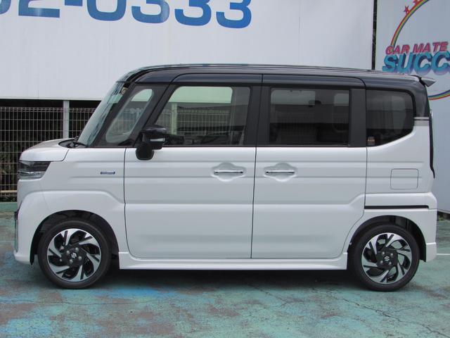 スペーシアカスタム ハイブリッドXS 届出済未使用車/スマートキー/両側パワースライドドア/LEDヘッドライト/クルーズコントロール/アイドリングストップ/コーナーセンサー/レーダーブレーキ/運転席助手席エアバッグ/シートヒーター(8枚目)