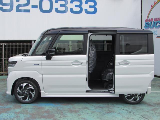 スペーシアカスタム ハイブリッドXS 届出済未使用車/スマートキー/両側パワースライドドア/LEDヘッドライト/クルーズコントロール/アイドリングストップ/コーナーセンサー/レーダーブレーキ/運転席助手席エアバッグ/シートヒーター(9枚目)