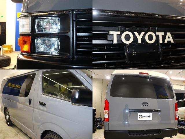 ハイエースバン スーパーGL ダークプライムII TOYOTA FJクルーザー純正色セメントグレー 走行距離:3万KM台 角目4灯ヘッドライト換装 ETC・バックカメラ搭載 デジタルインナーミラー搭載 社外グリルガード ベットキット(22枚目)