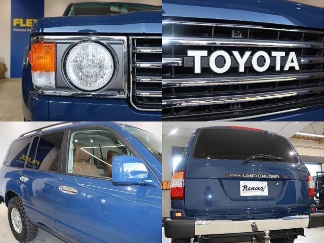 ランドクルーザー１００ ＶＸリミテッド　Ｇセレクション　再販７０純正ブルー　グレードＧセレクション　サンルーフ　丸目ヘッドライト換装　ＤＥＡＮ　カリフォルニアホイール　オープンカントリー２３５／８５／１６ＭＴ　ｃａｒｒｏｚｚｅｒｉａ７インチフルセグナビ搭載（20枚目）