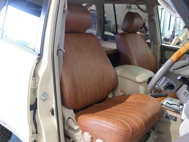 ランドクルーザー１００ ＶＸリミテッド　アンティークブラウンシートカバー　ＤＥＡＮブラックカリフォルニアホイル　ＢＦ　ＧｏｏｄＲｉｃｈ　ＡＴタイヤ　タイミングベルト　６０用　フロント　リアバンパー　クラシックブラウンベットキット（4枚目）