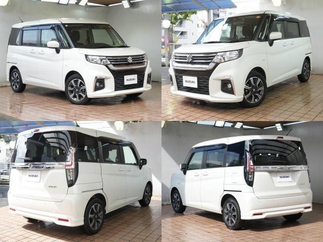 ソリオ Ｇ　ワンオーナー　純正８型メモリナビ　フルセグＴＶ　パワースライドドア　リアソナーセンサー　１５インチ　バックカメラ　衝突軽減　ＬＫＡ　前後ドライブレコーダー　スマートキー　プッシュスタート（2枚目）