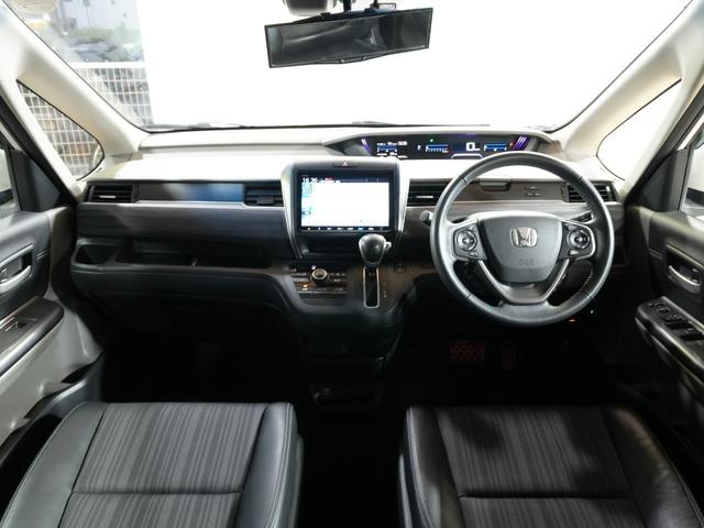 フリード G・ホンダセンシング 純正9型メモリナビ フルセグTV 純正11.6型FDモニター 黒ハーフレザーシート 本革巻きステアリング 社外15インチ 両側パワースライドドア LED ETC ホンダセンシング LKA レーダーC(6枚目)