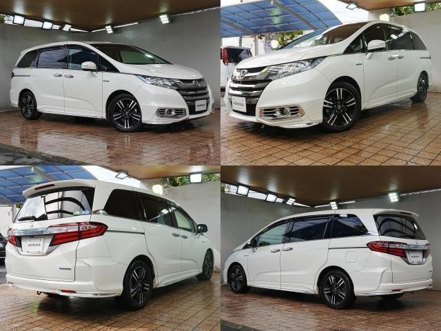 オデッセイハイブリッド ハイブリッドアブソルート・ホンダセンシンアドバンスP ワンオーナー 純正メモリナビ フルセグTV 全方位カメラ 左右パワースライドドア アルパインFDモニター 純正17インチ ホンダセンシング LKA レーダークルーズ 禁煙車 ハーフレザー ETC(2枚目)