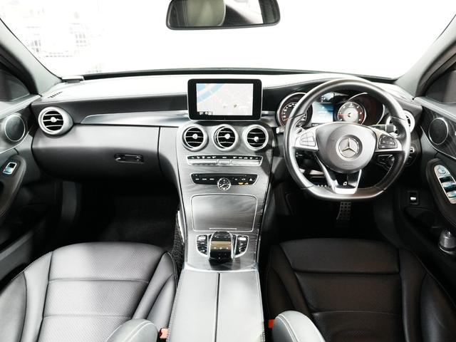 Ｃクラス Ｃ２２０ｄアバンギャルド　ＡＭＧライン　純正ナビ　フルセグテレビ　黒革シート　パワーシート　シートヒーター　バックカメラ　アンビエントライト　ブラインドスポットアシスト　アテンションアシスト　パドルシフト　純正フロアマット　ステアスイッチ（2枚目）