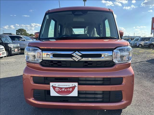 スペーシア ハイブリッドG 届出済未使用車 スズキセーフティサポート 横滑り防止装置 両側スライドドア オートエアコン オートライト プッシュスタート スマートキー パワーウインドウ アイドリングストップ 禁煙車 修復歴無(5枚目)