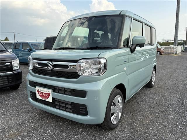 スペーシア ハイブリッドG 届出済未使用車 スズキセーフティサポート 横滑り防止装置 両側スライドドア オートエアコン オートライト プッシュスタート スマートキー パワーウインドウ アイドリングストップ 禁煙車 修復歴無(6枚目)