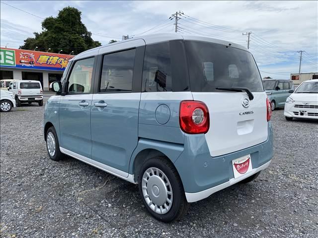 ムーヴキャンバス ストライプスＸ　届出済未使用車　両側電動スライドドア　衝突軽減ブレーキシステム　アイドリングストップ　コーナーセンサー　パーキングセンサー　オートエアコン　スマートキー　禁煙車　パワーステアリング　修復歴無（8枚目）