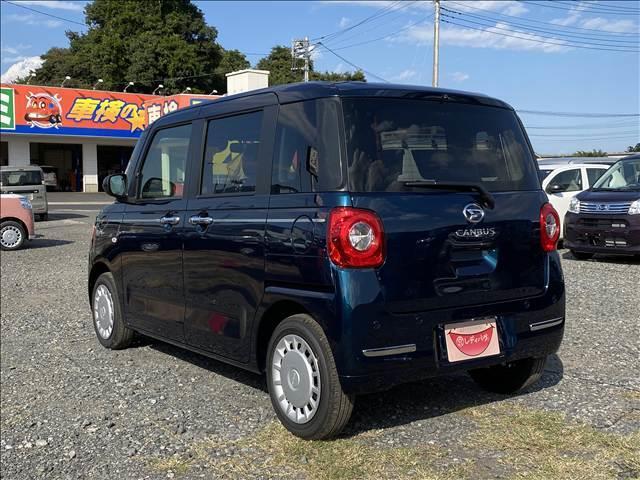 ムーヴキャンバス セオリーＸ　届出済未使用車　両側電動スライドドア　衝突軽減ブレーキシステム　アイドリングストップ　コーナーセンサー　パーキングセンサー　オートエアコン　スマートキー　禁煙車　パワーステアリング　修復歴無（8枚目）
