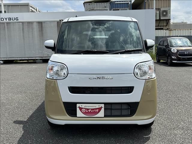 ムーヴキャンバス ストライプスＸ　届出済未使用車　両側電動スライドドア　衝突軽減ブレーキシステム　アイドリングストップ　コーナーセンサー　パーキングセンサー　オートエアコン　スマートキー　禁煙車　パワーステアリング　修復歴無（6枚目）