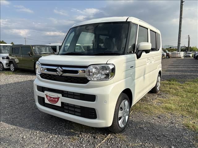 スペーシア ハイブリッドG 届出済未使用車 スズキセーフティサポート 横滑り防止装置 両側スライドドア オートエアコン オートライト プッシュスタート スマートキー パワーウインドウ アイドリングストップ 禁煙車 修復歴無(6枚目)