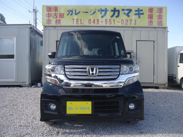 N-BOXカスタム G SSパッケージ スマートキー インターナビTV Bluetooth ETC 両側電動スライドドア ディスチャージヘッドライト フォグランプ 純正14インチアルミ バックカメラ リアスポイラー 走行距離無制限1年保証(2枚目)