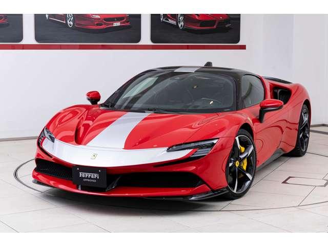 ＳＦ９０ストラダーレ アセットフィオラノ　Ｆ１　ＤＣＴ　Ｅ４ＷＤ　カーボンファイバー製エンジンルームシールド　カーボンファイバー製サイドエアインテークチタン製エキゾーストエキストラクター　フィオラーノボディデザインストライプ（31枚目）