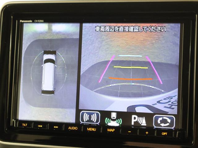 スペーシアカスタム ハイブリッドＸＳターボ　社外ナビ　マルチビューカメラ　両側パワースライドドア　パーキングセンサー　踏み間違い防止　車線逸脱警報　横滑り防止　シートヒーター　ＥＴＣ　ＬＥＤライト　フォグ　両自動ドア　前後誤発進抑制機能　ＡＣ（4枚目）