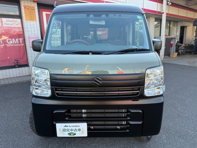 エブリイ ジョインターボ　４ＷＤ／シーダーグリーン全塗装済／プレミアプラチナ保証１年付／衝突軽減ブレーキ／ＥＴＣ／コーナーセンサー／キーレスキー／新品ザック　１４インチアルミ／新品ナンカンＭＴタイヤ（2枚目）