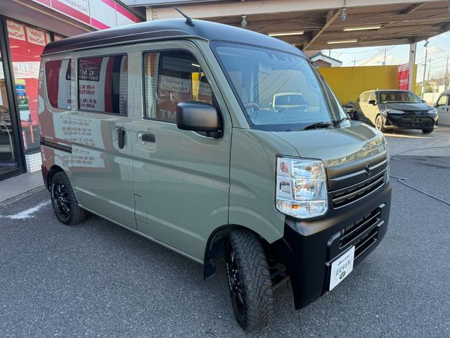 エブリイ ジョインターボ　４ＷＤ／シーダーグリーン全塗装済／プレミアプラチナ保証１年付／衝突軽減ブレーキ／ＥＴＣ／コーナーセンサー／キーレスキー／新品ザック　１４インチアルミ／新品ナンカンＭＴタイヤ（4枚目）