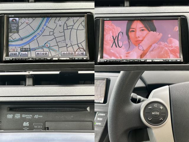 プリウス S アルパインSDナビ バックモニター フルセグTV CD DVD再生ETC スマートキー プッシュEGスタート AUTOライト FOGライト ミラーウインカー 15AW 整備記録簿付 走行4.8万キロ(8枚目)