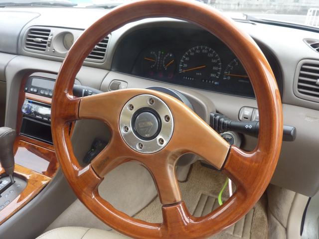 レパードＪ．フェリー タイプＬ　現状販売車　バットフェイス加工ボンネット　車高調　ベージュ革シート　実走行６４，９９６ｋｍ　１９インチアルミ　爆音マフラー　タイミングベルト交換済み　ウッドパネル＆ウッドＭＯＭＯステ（53枚目）