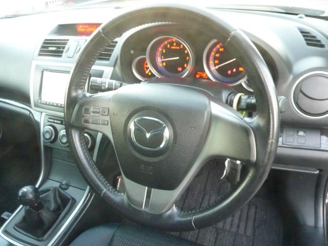 アテンザスポーツ 25S 6速MT ワークエモーション17インチアルミ ローダウン 純正クラリオンHDDナビ BLUETOOTHオーディオ アドバンストキー HID フォグ 実走行77,413km 1年保証付(49枚目)