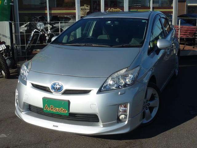 プリウス Sツーリングセレクション 禁煙ワンオーナー バックカメラ フルセグ BLUETOOTHオーディオ HVバッテリー測定検査済み 純正17インチアルミ モデリスタ スモークフィルム ETC 革巻きステア 実走行47,336KM(5枚目)