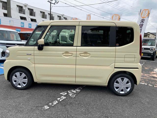 スペーシア ハイブリッドＸ　新車未登録　両側電動スライドドア　クリアランスソナー　レーンアシスト　衝突被害軽減システム　ＬＥＤヘッドランプ　スマートキー　アイドリングストップ　電動格納ミラー　シートヒーター　ベンチシート（6枚目）