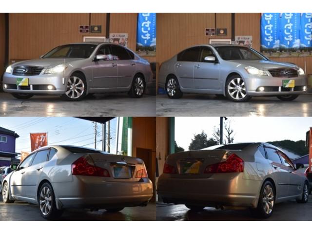 フーガ ４５０ＧＴ　車検整備付き　ＨＩＤ　スマキー２　ＥＴＣ　４５００ｃｃ　黒本革シート　純正１８ＡＷ　純ナビ　サイド　バックカメラ　タイチェン　革巻きハンドル（2枚目）