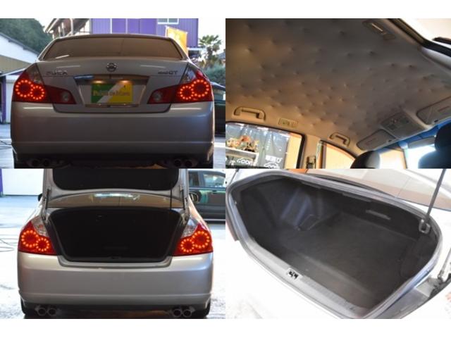 フーガ ４５０ＧＴ　車検整備付き　ＨＩＤ　スマキー２　ＥＴＣ　４５００ｃｃ　黒本革シート　純正１８ＡＷ　純ナビ　サイド　バックカメラ　タイチェン　革巻きハンドル（14枚目）