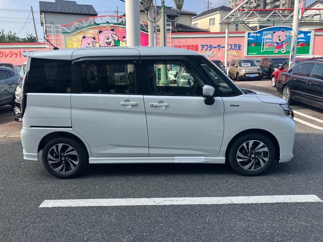 ソリオバンディット ハイブリッドＭＶ　登録済み未使用車　全周囲カメラ　メーカーナビ　ＴＶ　スマートキー　クリアランスソナー　レーダークルーズコントロール　レーンアシスト　衝突被害軽減　ＬＥＤ　フォグ　ＨＵＤ　ステリモ　両側電動スライドドア（18枚目）