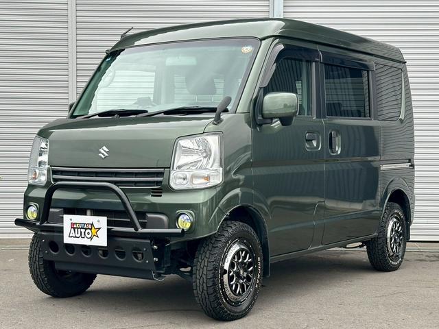 エブリイ ジョインターボ　ハイルーフ　４ＷＤ　純正５速　修復歴無し　ＤＡ１７Ｖ　ＩＣターボ　Ｆｏｒｅｓｔ　Ａｕｔｏ　Ｆａｃｔｏｒｙカスタム　リフトアップ　グリルガード　リアピラーバー　１４インチアルミ　ナビ・ＴＶ　５ＭＴ（9枚目）
