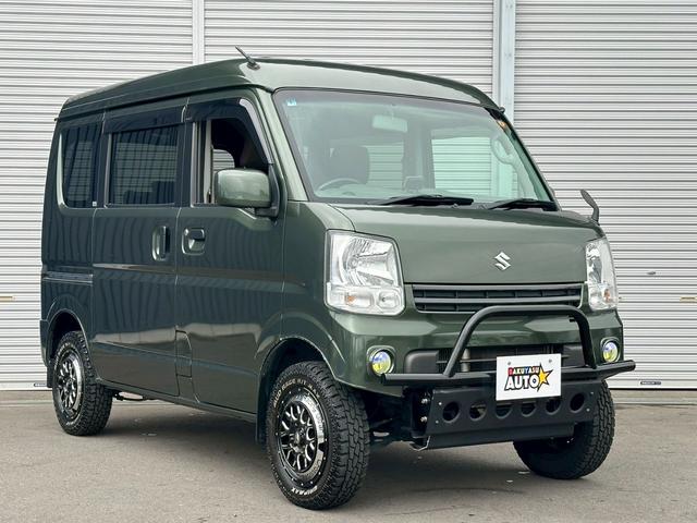 エブリイ ジョインターボ　ハイルーフ　４ＷＤ　純正５速　修復歴無し　ＤＡ１７Ｖ　ＩＣターボ　Ｆｏｒｅｓｔ　Ａｕｔｏ　Ｆａｃｔｏｒｙカスタム　リフトアップ　グリルガード　リアピラーバー　１４インチアルミ　ナビ・ＴＶ　５ＭＴ（10枚目）