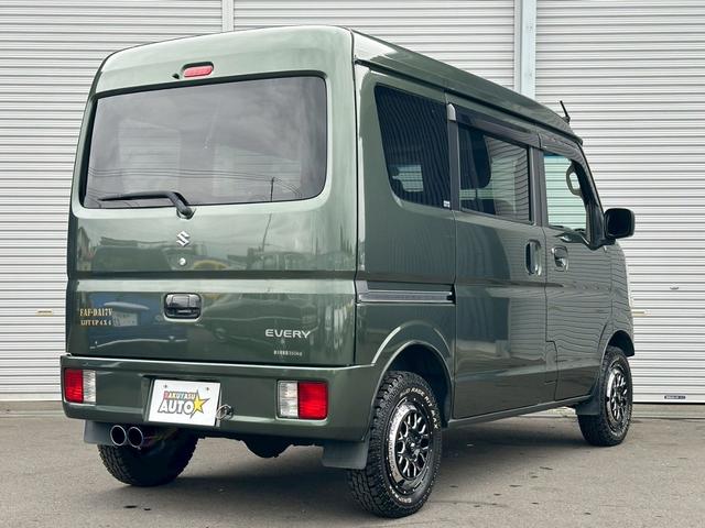 エブリイ ジョインターボ　ハイルーフ　４ＷＤ　純正５速　修復歴無し　ＤＡ１７Ｖ　ＩＣターボ　Ｆｏｒｅｓｔ　Ａｕｔｏ　Ｆａｃｔｏｒｙカスタム　リフトアップ　グリルガード　リアピラーバー　１４インチアルミ　ナビ・ＴＶ　５ＭＴ（12枚目）
