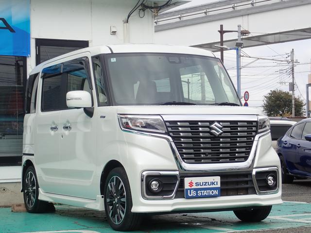 スペーシア カスタム　ＨＹＢＲＩＤ　ＸＳターボ　ＭＫ５３Ｓ　８インチナビ　全方位カメラ　ＥＴＣ　ドライブレコーダー　デュアルカメラブレーキサポート　リア超音波センサー　両側電動スライドドア　クルーズコントロール　ＬＥＤヘッドライト　フォグランプ（50枚目）