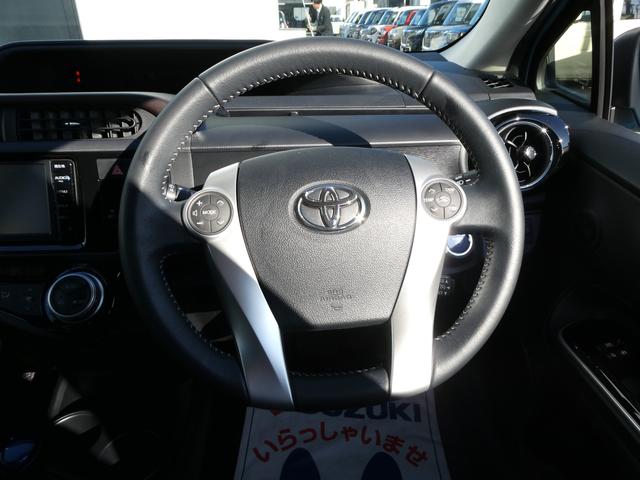 アクア Ｇ　ナビ　バックカメラ　ＥＴＣ　ワンセグ　Ｂｌｕｅｔｏｏｔｈ接続　クルーズコントロール　革巻きステアリング　ステアリングオーディオスイッチ　ナノイー搭載　オートエアコン　シートヒーター（7枚目）