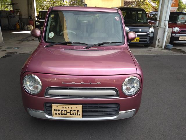 アルトラパンショコラ Ｘ　アイドリングストップ　ＨＩＤ　オートライト　ナビ　ＴＶ　ＤＶＤ　ＣＤ　ブルートゥース　プッシュスタート　スマートキー　オートエアコン　純正ホワイトアルミホイール　ウインカーミラー　盗難防止システム（3枚目）