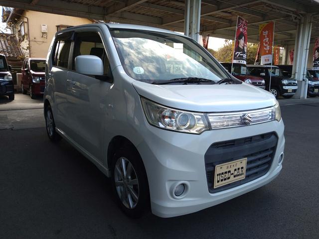 ワゴンＲスティングレー Ｘ　アイドリングストップ　ＨＩＤ　オートライト　フロントフォグランプ　純正フルエアロ　ナビ　ＴＶＤＶＤ　スマートキー　プッシュスタート　オートエアコン　盗難防止システム　電動格納リモコンドアミラー（8枚目）