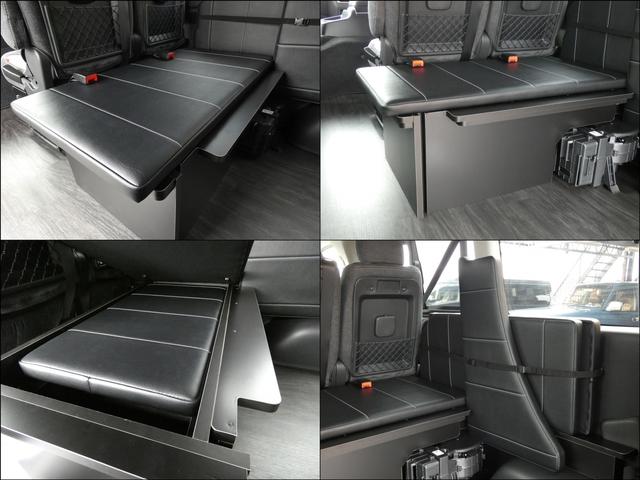 GL 床張り ベッド テーブル付きflexdreamライトキャンピングカーFD-BOX0 BrooklynStyleブラックデニムシートカバー LEDルームランプ アルミ&ナスカータイヤセット(9枚目)
