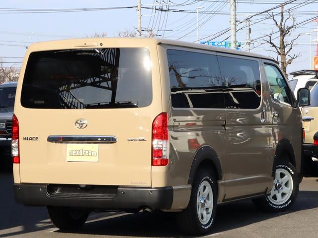 ハイエースバン ロングスーパーＧＬ　ＦＤ－ｃｌａｓｓｉｃ丸目フェイスｖｅｒ３　ＢＲＵＴ：ＢＲ４４ホワイト　ＴＯＹＯオープンカントリーＡＴ３　ｆｌｅｘｄｒｅａｍ：ベッドキットＦＤ０４－Ｎ　ＦＤ－ｃａｍｐ：ペンドルトンシートカバー（3枚目）