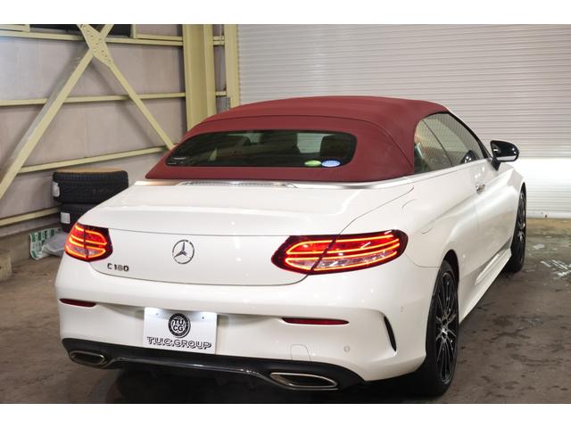 Ｃクラス Ｃ１８０カブリオレスポーツ　レザーエクスクルーシブＰＫＧ　後期　赤幌　赤革　シートヒーター　エアスカーフ　フルセグＴＶ　ＨＵＤ　バックカメラ　ＣａｒＰｌａｙ　Ｍｅコネクト　ＬＥＤライト　ＡＭＧエアロ＆１９インチＡＷ　２年保証（35枚目）