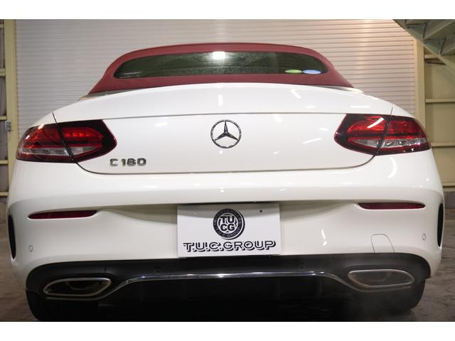 Ｃクラス Ｃ１８０カブリオレスポーツ　レザーエクスクルーシブＰＫＧ　後期　赤幌　赤革　シートヒーター　エアスカーフ　フルセグＴＶ　ＨＵＤ　バックカメラ　ＣａｒＰｌａｙ　Ｍｅコネクト　ＬＥＤライト　ＡＭＧエアロ＆１９インチＡＷ　２年保証（55枚目）