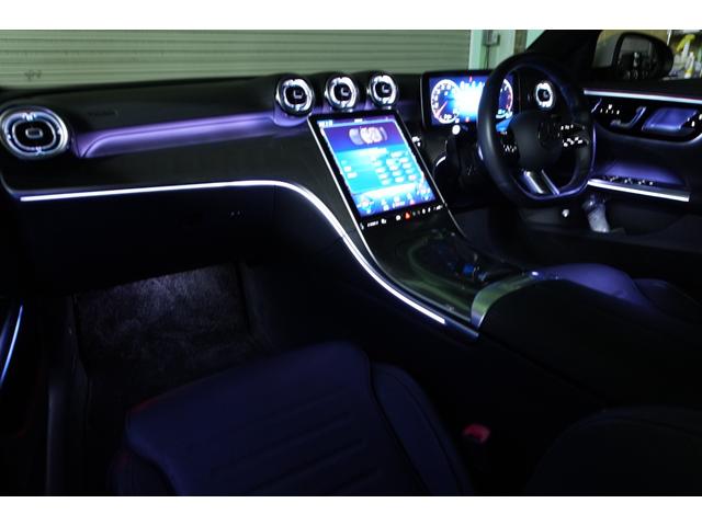Cクラス C220dアバンギャルド AMGラインパッケージ レザーEXCP 後期 黒革 SR HUD 2年保証 ヒーター&クーラー 純正ナビ フルセグTV360カメラ デジタルライト 自動リアゲート ACC BSM LCW AMGエアロ&18インチAW(22枚目)