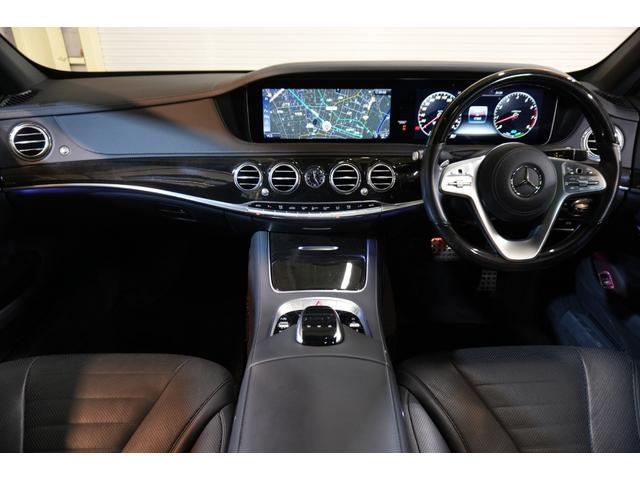 Ｓクラス Ｓ４５０ロング　ＡＭＧラインプラス　後期　黒革　パノラマＳＲ　ナビＴＶ　３６０カメ　ブルメスター　ヘッドアップＤ　ソフトドアクロージャー　自動トランク　フットオープナー　ＡＭＧエアロ＆２０インチＡＷ　２年保証（4枚目）