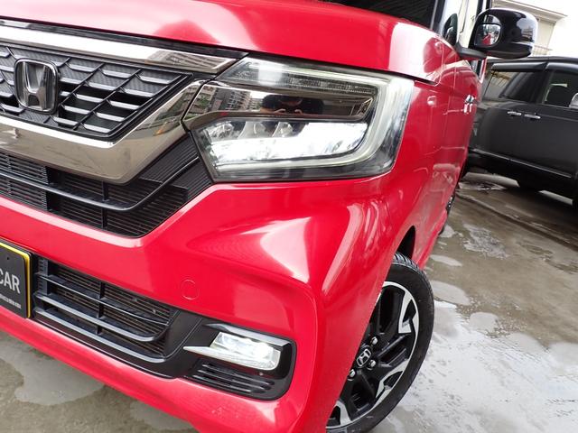 N-BOXカスタム G・EXターボホンダセンシング 24ヵ月保証 SDナビ バックカメラ レーダークルーズ ETC コーナーセンサー 車線逸脱防止 オートライト スマートキー LEDライト 両側電動スライドドア 純正15インチAW(18枚目)