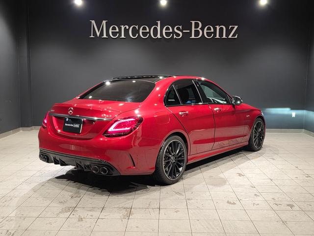 Ｃクラス Ｃ４３　４マチック　４ＷＤ　パノラマルーフ　ヒーター　アダプティブクルーズコントロール　パノラミックサンルーフ　地デジＴＶ　Ｃソナー　キーレスゴー　ナビＴＶ　ＬＥＤライト　記録簿　レーンキープアシスト　Ｐアシスト　ターボ（3枚目）