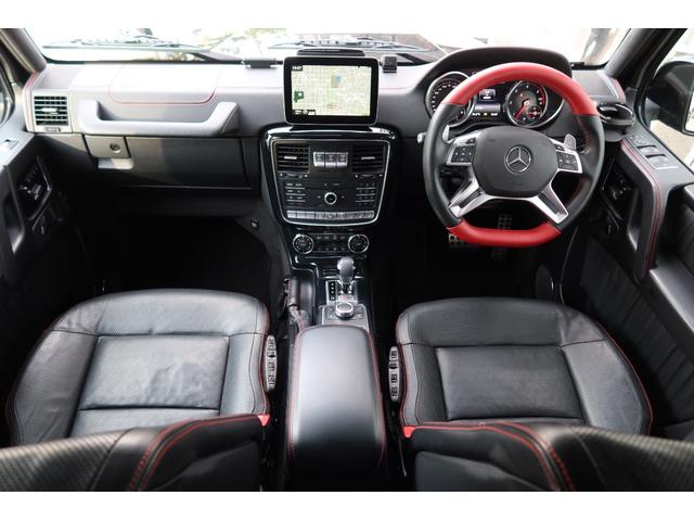 Ｇクラス Ｇ３５０ｄ　デジーノマヌファクトゥーアエディション１オーナー　点検記録簿８枚（ディーラー）　限定車　ｄｅｓｉｇｎｏピアノラッカーウッドＩＮＴ　ｄｅｓｉｇｎｏレッドシートベルト　フロントベンチレーション　全席シートヒーター　レッド／ブラックツートンステアリング（3枚目）
