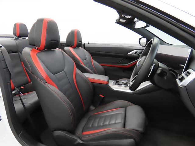 4シリーズ 420iカブリオレ Mスポーツ 認定中古車(全国保証)黒+赤革ハイライト コンフォートPkg 18AW 全周囲カメラPDC バリアブルスポーツステア Cアクセス アクティブプロテクション Dアシストプロ ACC Pアシスト+(4枚目)