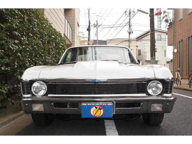 シボレーノーバ ベースグレード　１９７０ＭＹ　０６年登録国内１オーナー　ブラック内装レストア　　　　ＡＴＯ／Ｈ・ディーラー系工場の記録１３枚　３５０エンジン　ホーリーキャブ・クローム加工　Ａレーシング１５ＡＷ　外マフラー（2枚目）