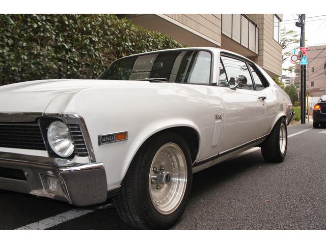 シボレーノーバ ベースグレード　１９７０ＭＹ　０６年登録国内１オーナー　ブラック内装レストア　　　　ＡＴＯ／Ｈ・ディーラー系工場の記録１３枚　３５０エンジン　ホーリーキャブ・クローム加工　Ａレーシング１５ＡＷ　外マフラー（31枚目）