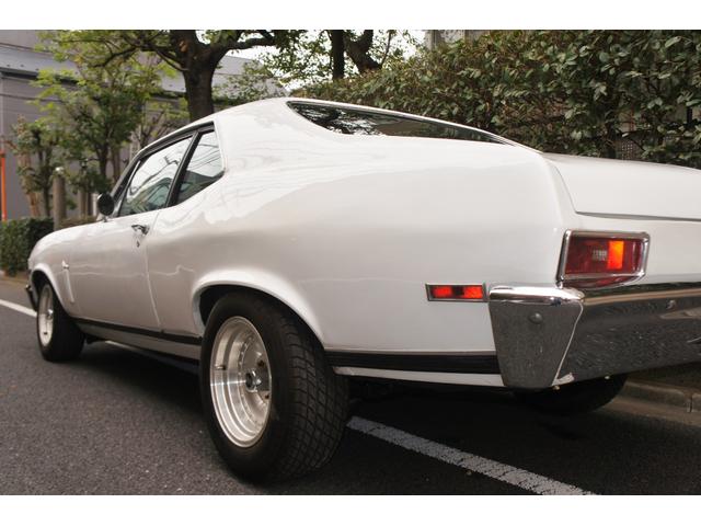シボレーノーバ ベースグレード　１９７０ＭＹ　０６年登録国内１オーナー　ブラック内装レストア　　　　ＡＴＯ／Ｈ・ディーラー系工場の記録１３枚　３５０エンジン　ホーリーキャブ・クローム加工　Ａレーシング１５ＡＷ　外マフラー（33枚目）